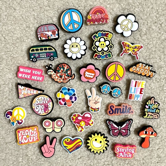 Boho Groovy Shoe Charms for Crocs - Picture 1 of 12